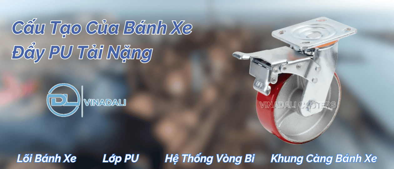 bánh xe đẩy công nghiệp pu tải nặng
