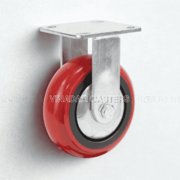 bánh xe đẩy TPU đỏ bo tròn tải nặng